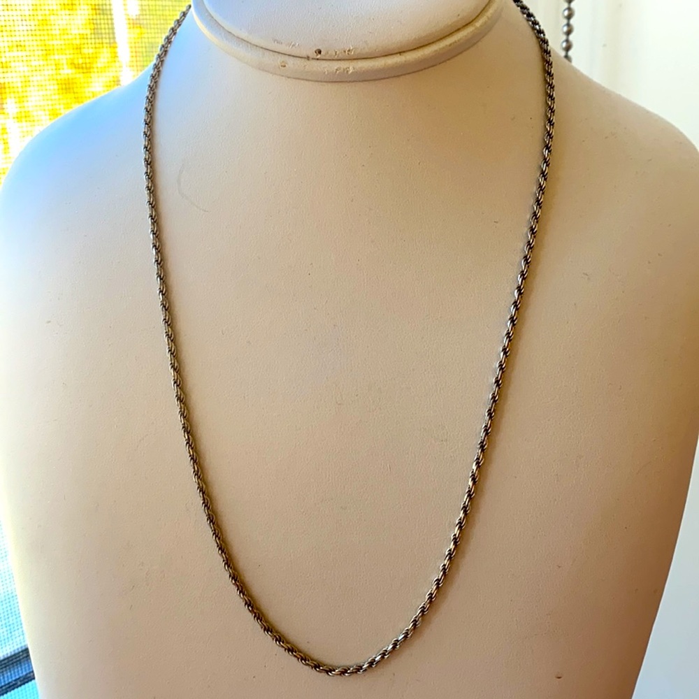 Twisted rope sterling silver chin necklace vintage